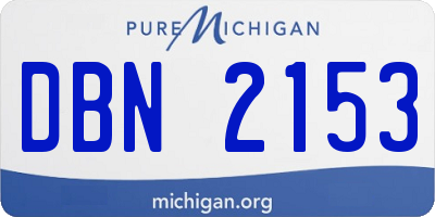 MI license plate DBN2153