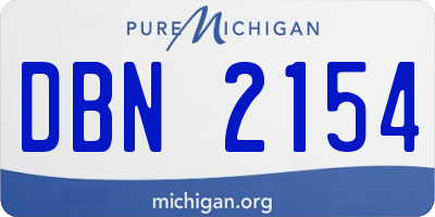 MI license plate DBN2154
