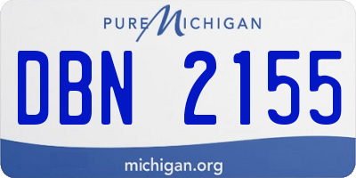 MI license plate DBN2155