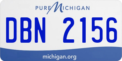 MI license plate DBN2156