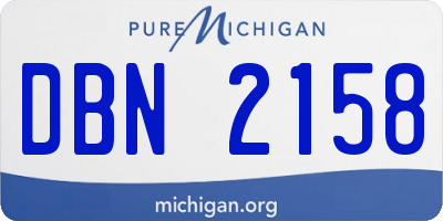 MI license plate DBN2158