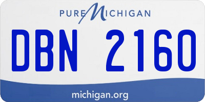 MI license plate DBN2160