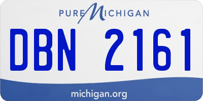 MI license plate DBN2161