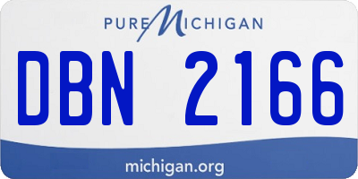 MI license plate DBN2166