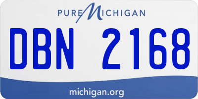 MI license plate DBN2168