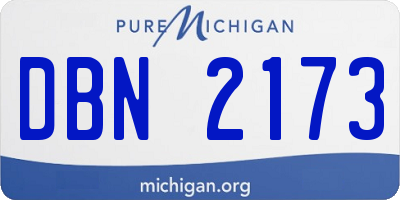 MI license plate DBN2173