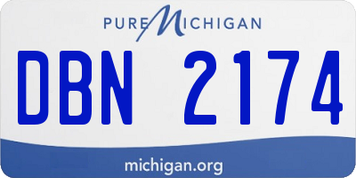 MI license plate DBN2174