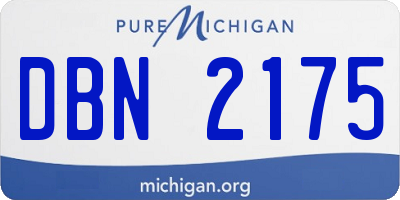 MI license plate DBN2175