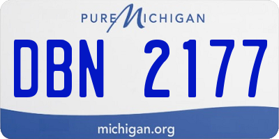 MI license plate DBN2177