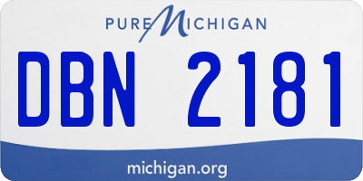 MI license plate DBN2181