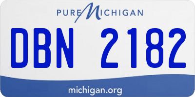 MI license plate DBN2182