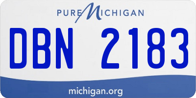 MI license plate DBN2183