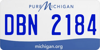 MI license plate DBN2184