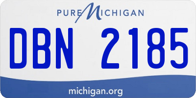 MI license plate DBN2185