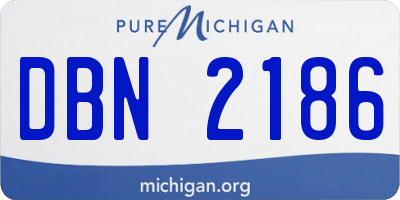 MI license plate DBN2186
