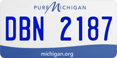 MI license plate DBN2187