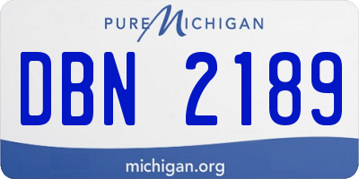 MI license plate DBN2189