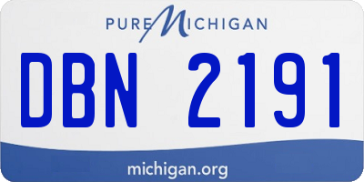 MI license plate DBN2191