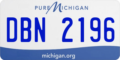 MI license plate DBN2196