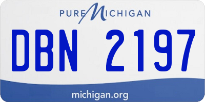 MI license plate DBN2197