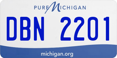 MI license plate DBN2201