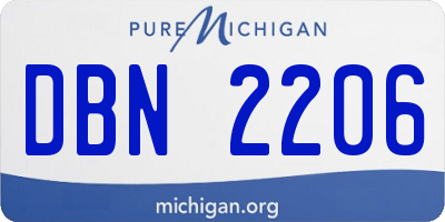 MI license plate DBN2206