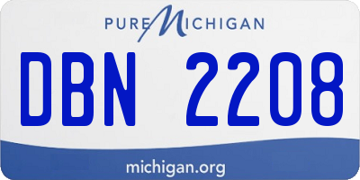MI license plate DBN2208