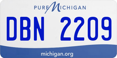 MI license plate DBN2209