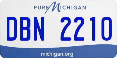 MI license plate DBN2210