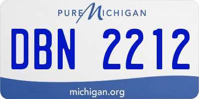 MI license plate DBN2212