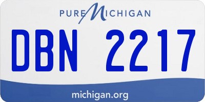 MI license plate DBN2217