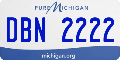 MI license plate DBN2222