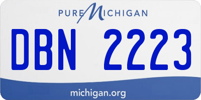 MI license plate DBN2223