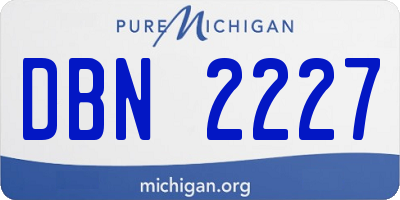 MI license plate DBN2227