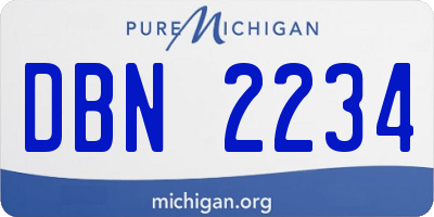 MI license plate DBN2234