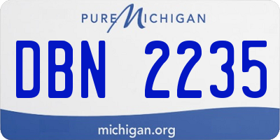 MI license plate DBN2235