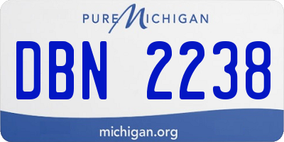 MI license plate DBN2238