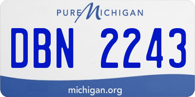 MI license plate DBN2243