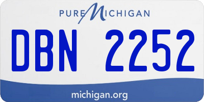 MI license plate DBN2252