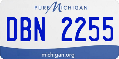 MI license plate DBN2255