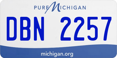 MI license plate DBN2257