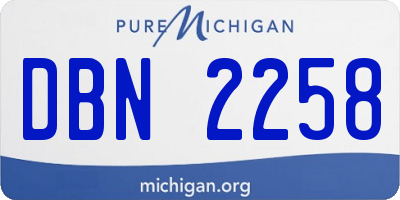 MI license plate DBN2258