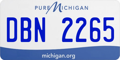 MI license plate DBN2265