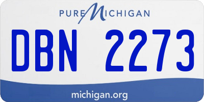 MI license plate DBN2273