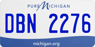 MI license plate DBN2276