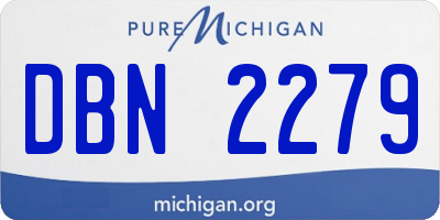 MI license plate DBN2279