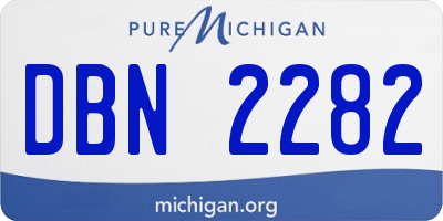 MI license plate DBN2282