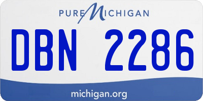 MI license plate DBN2286