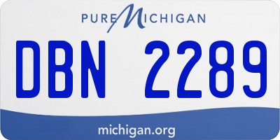 MI license plate DBN2289