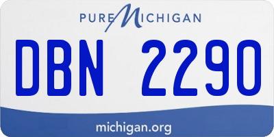 MI license plate DBN2290